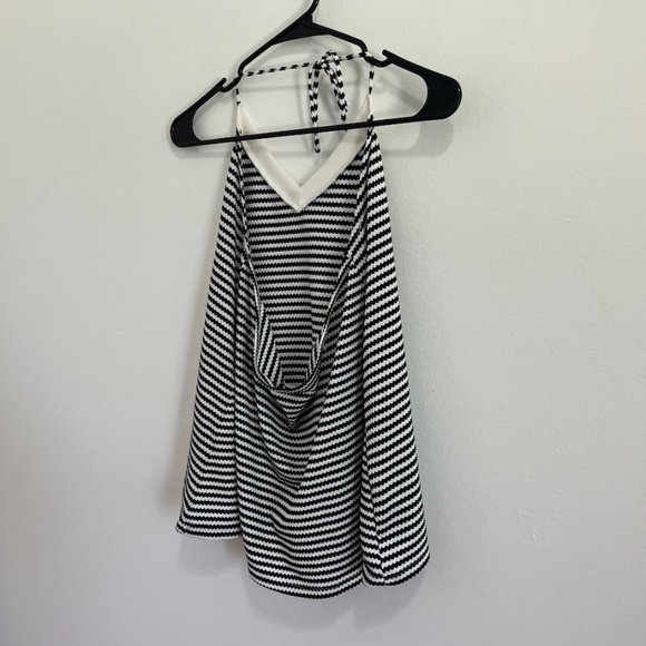 Zara Tops Zara Black And White Striped Halter Top Poshmark